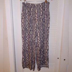 H&M Snake Print Slacks Wide Leg Size 12